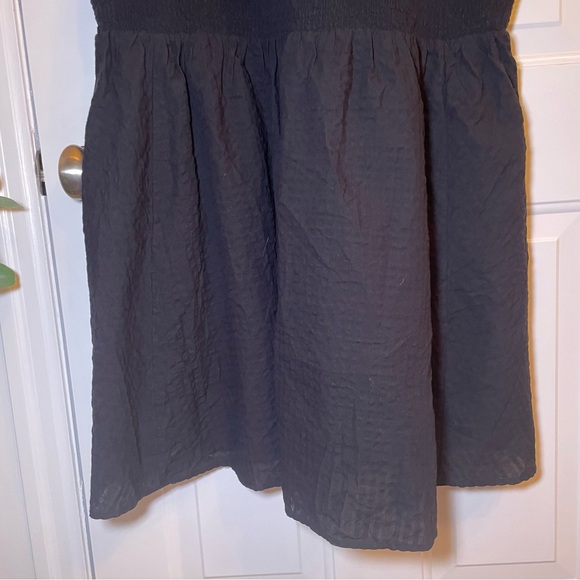 Old Navy Black Smocked Square-Neck Mini Dress - Picture 7 of 10